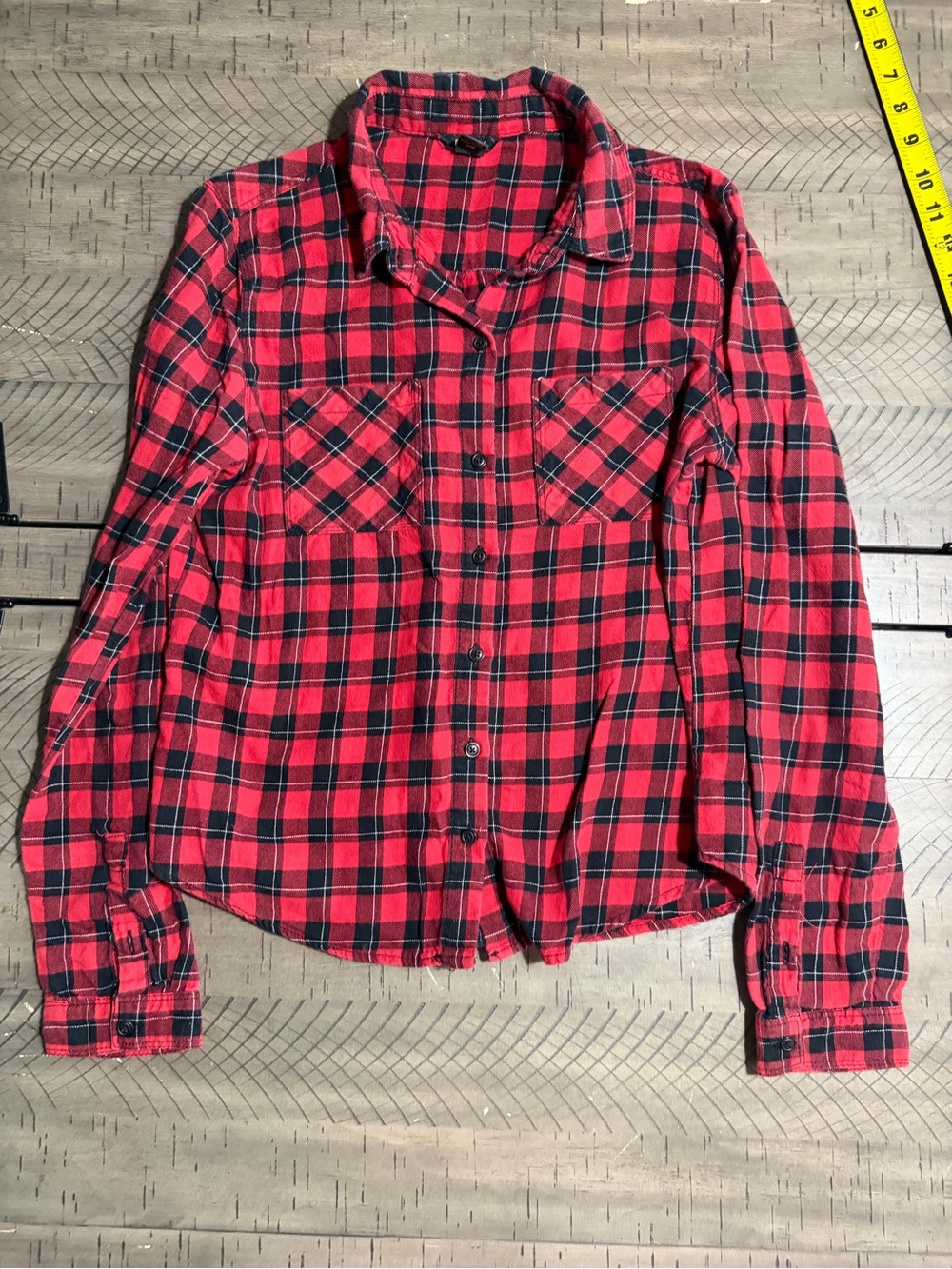 Forever 21 Red and Black Plaid Flannel Shirt